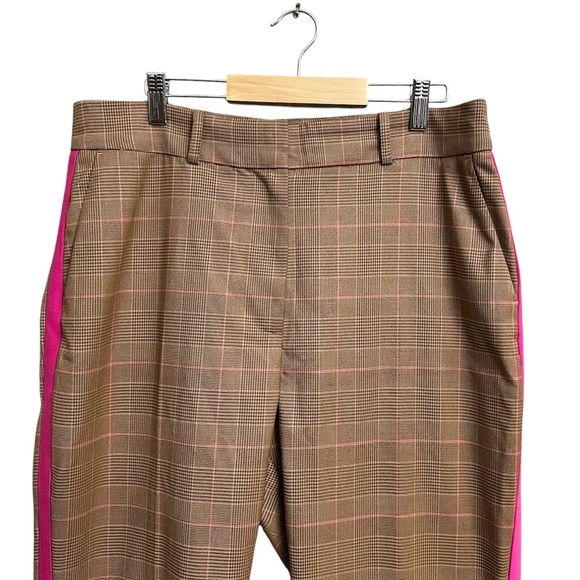 Boden Kew Check Side Stripe Trousers in Brown & Pink - Picture 6 of 9